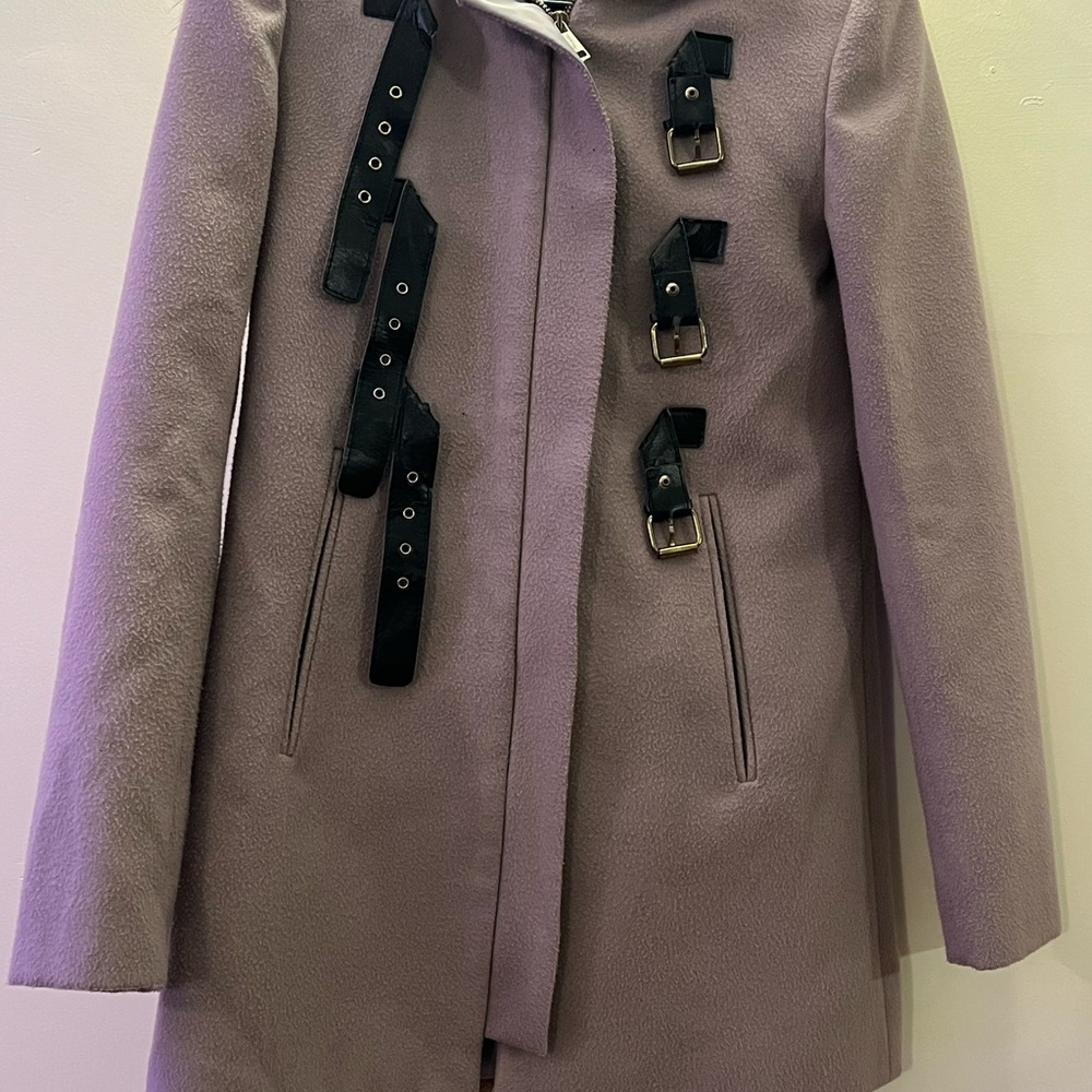 Women's Purple Coat with Black Accents